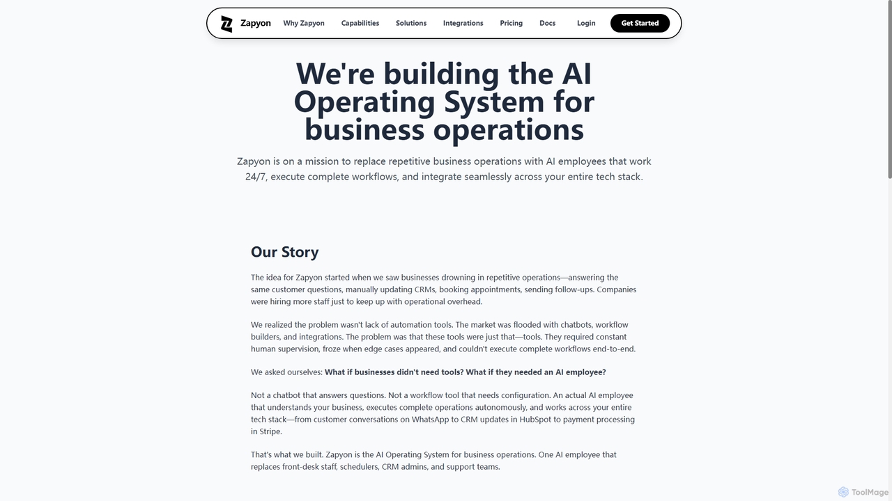 About Zapyon - Building the Future of AI Employees | Zapyon for Zapyon
