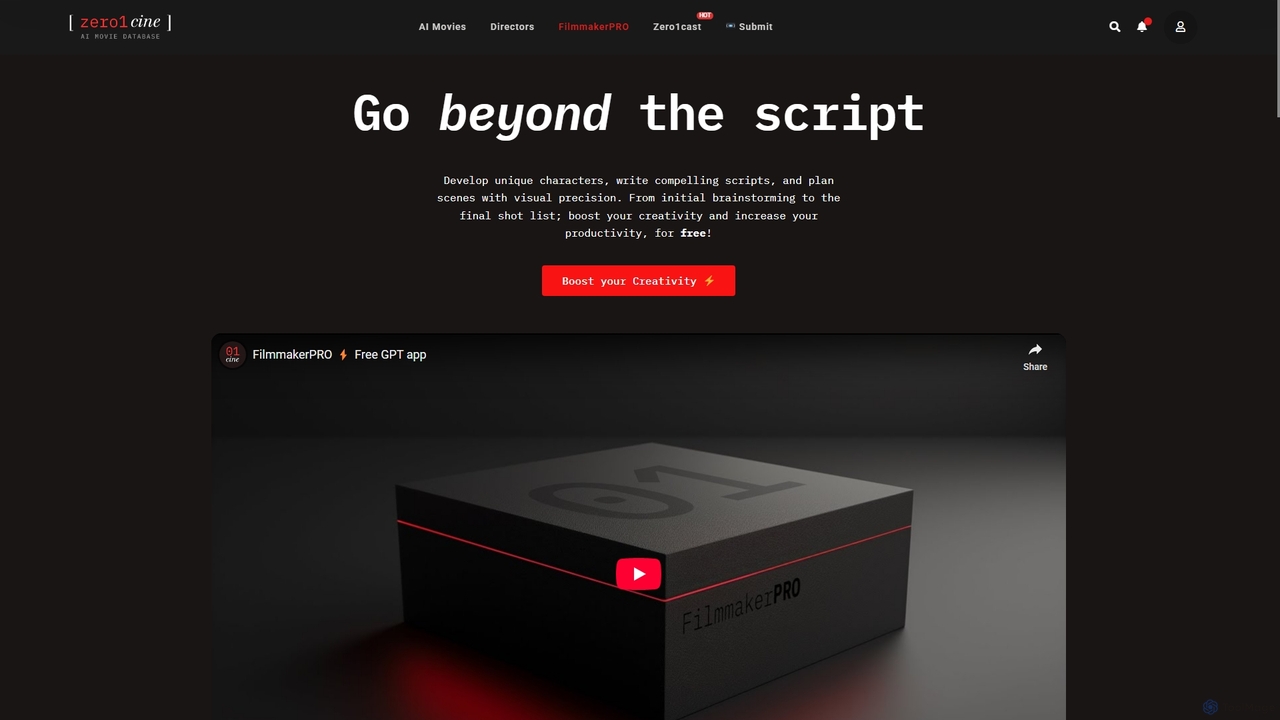 FilmmakerPRO ⚡️ Free GPT app for Filmmakers- zero1cine for Zero1cine
