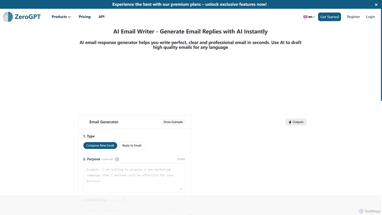 AI Email Writer - Generate Email Replies with AI Instantly for ZeroGPT