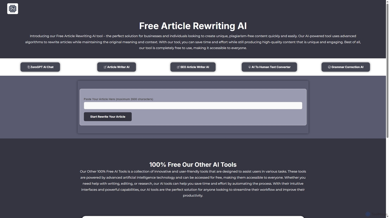 Free Article Rewriting AI for ZeroGPT AI