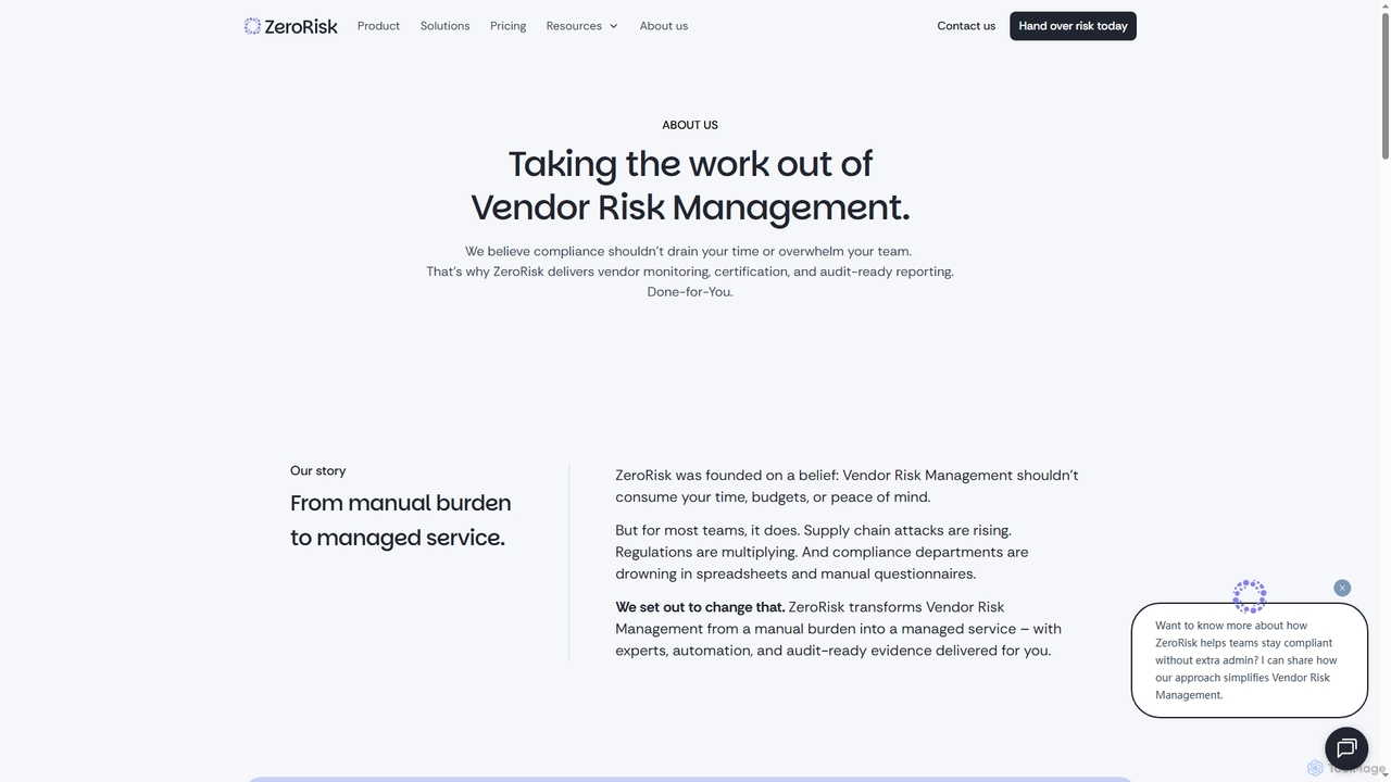 About ZeroRisk | Vendor Risk Management, Done-for-You for ZeroRisk