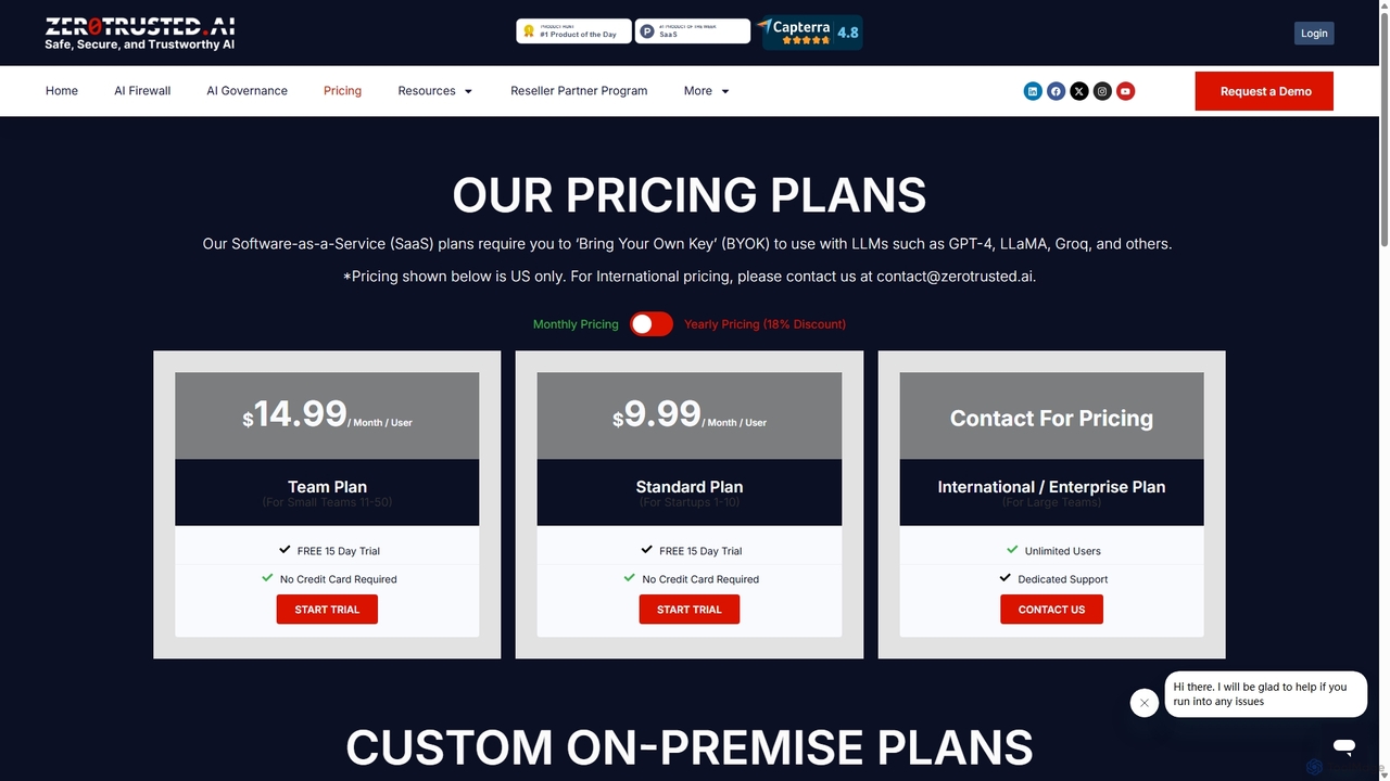 Pricing - ZeroTrusted.ai for ZeroTrusted.ai