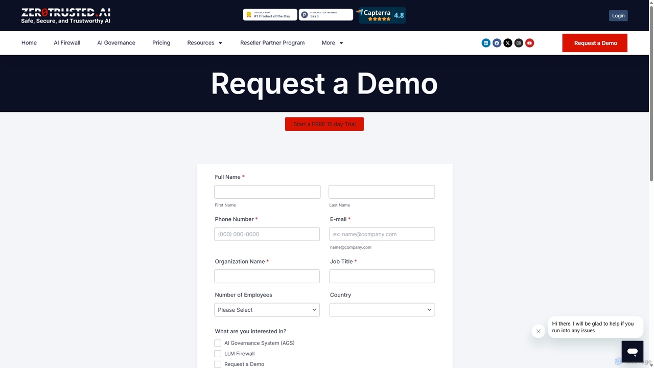 Request a Demo - ZeroTrusted.ai for ZeroTrusted.ai