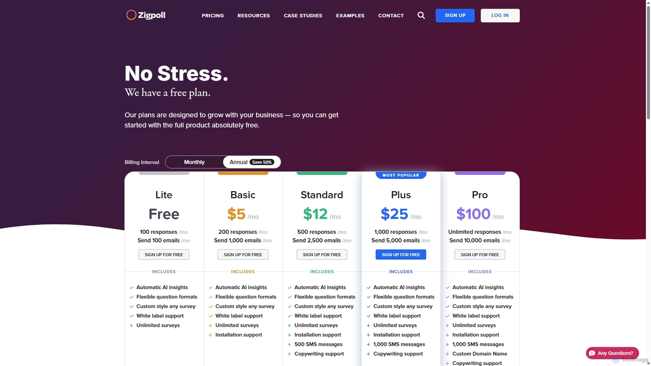 Pricing for Zigpoll