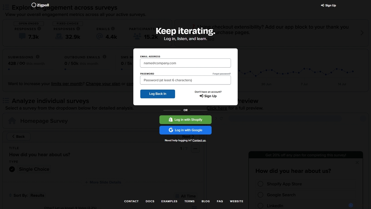 Zigpoll → Log In for Zigpoll