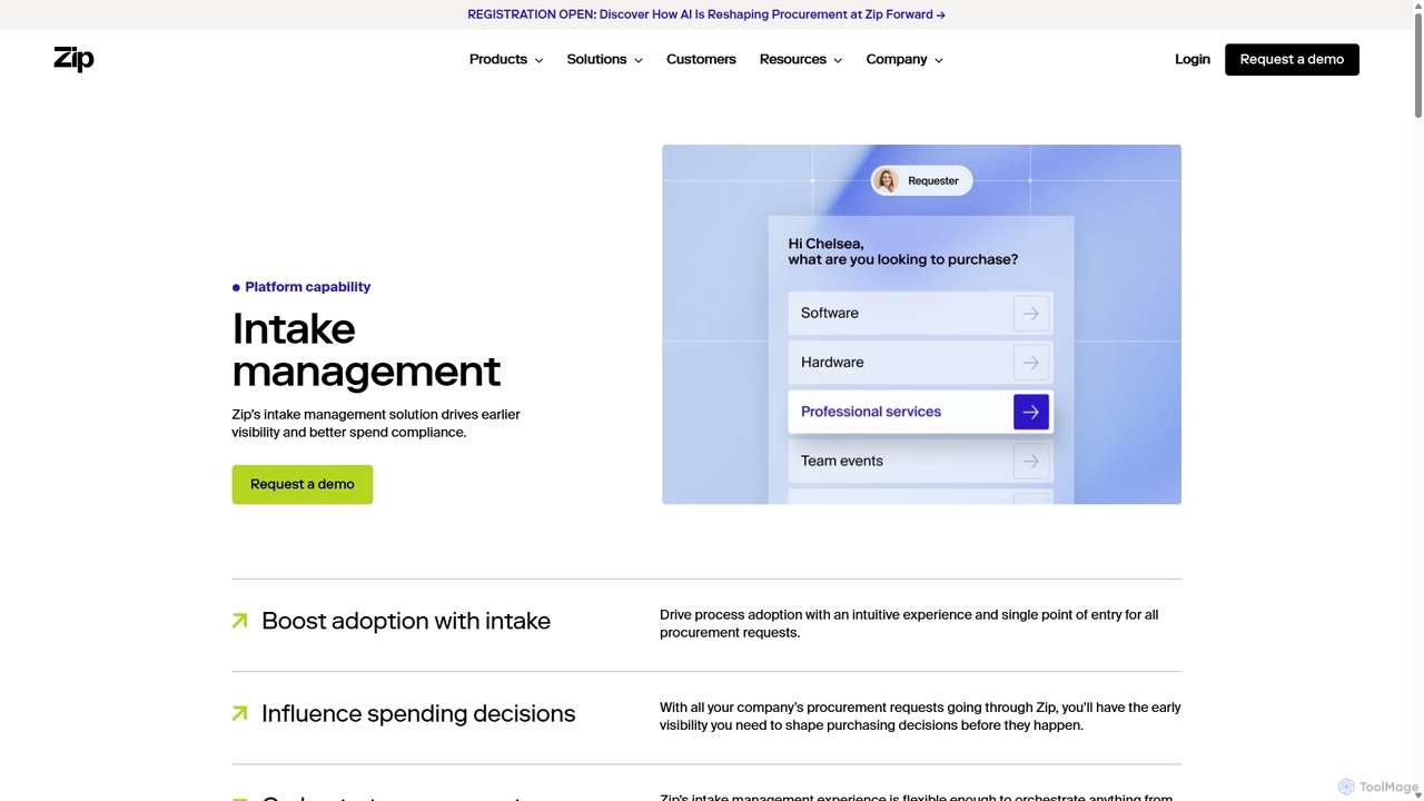 Intake management solution | Zip for Zip