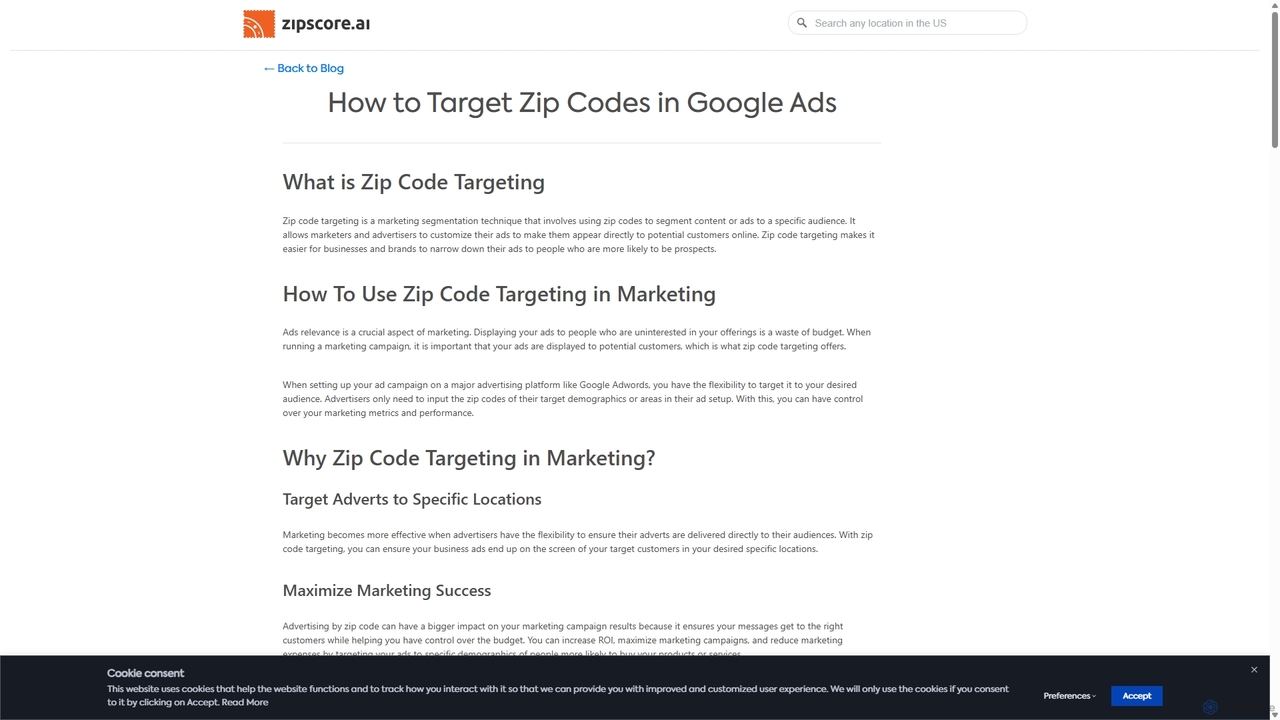 How to Target Zip Codes in Google Ads for Zipscore.ai
