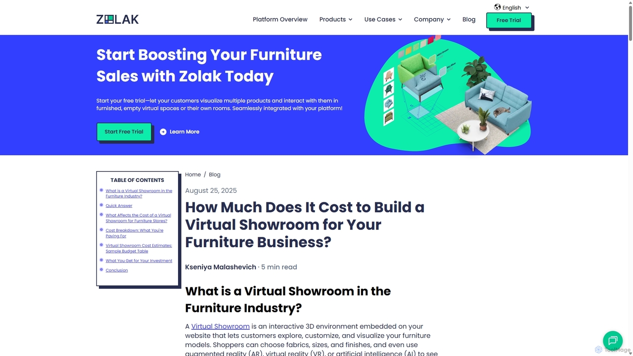 How Much Does It Cost to Build a Virtual Showroom for Your Furniture Business? | Zolak for Zolak