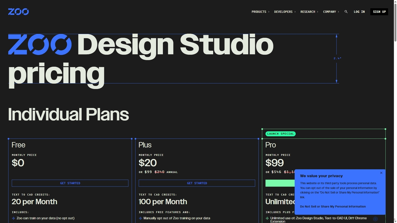 Design Studio Pricing | Zoo for Zoo