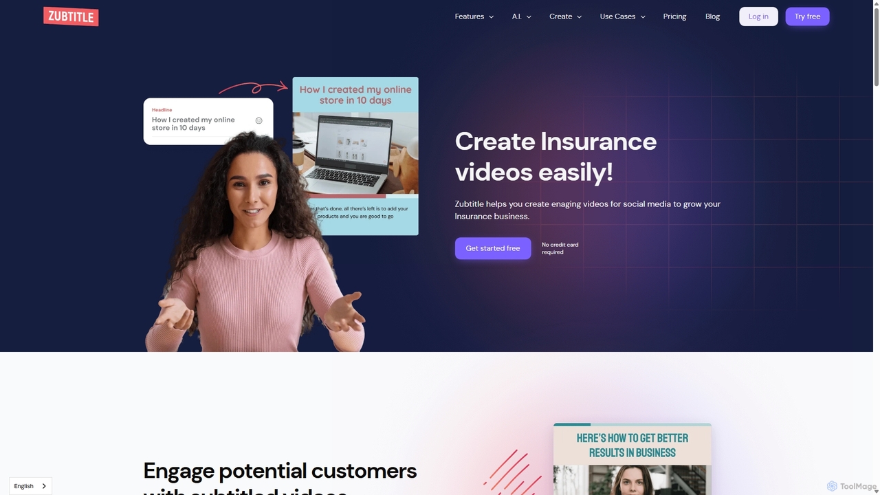 Create Insurance videos easily! for Zubtitle