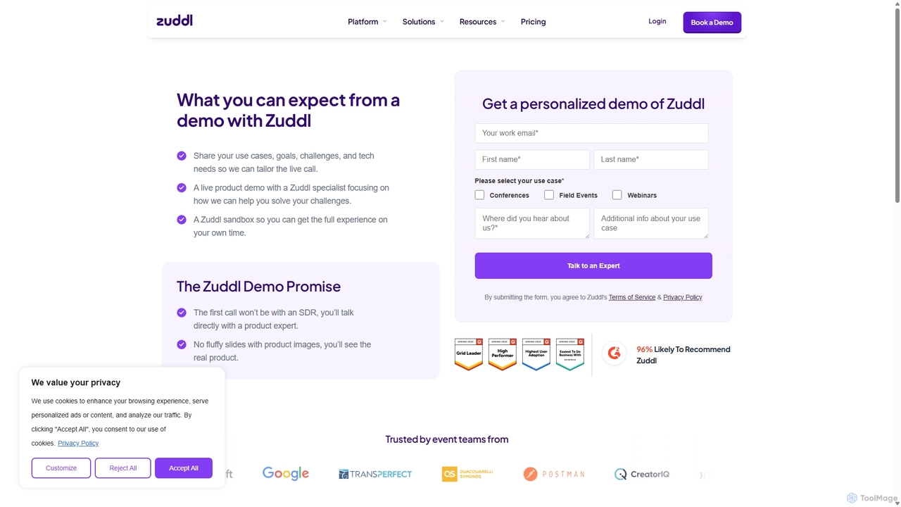 Get a personalized 30-minute demo | Zuddl for Zuddl