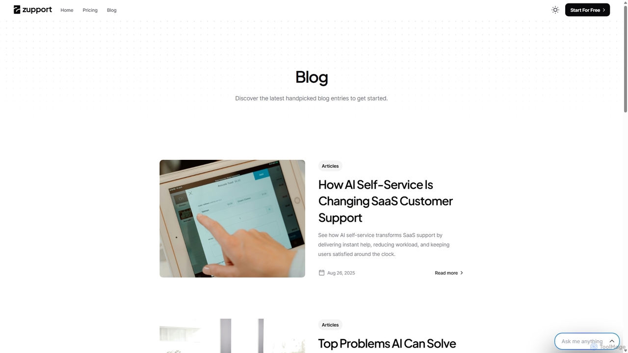 AI Customer Support for Zupport