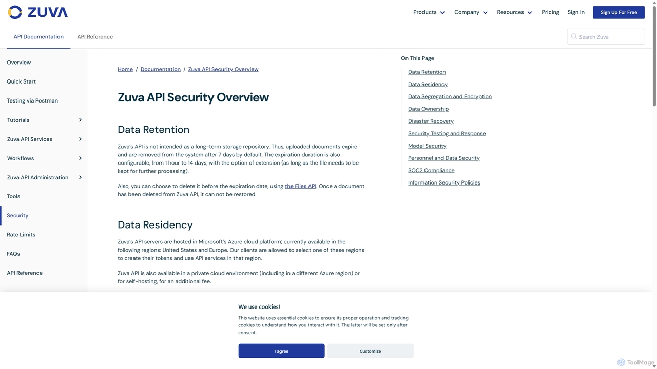 Zuva API Security Overview | Zuva for Zuva